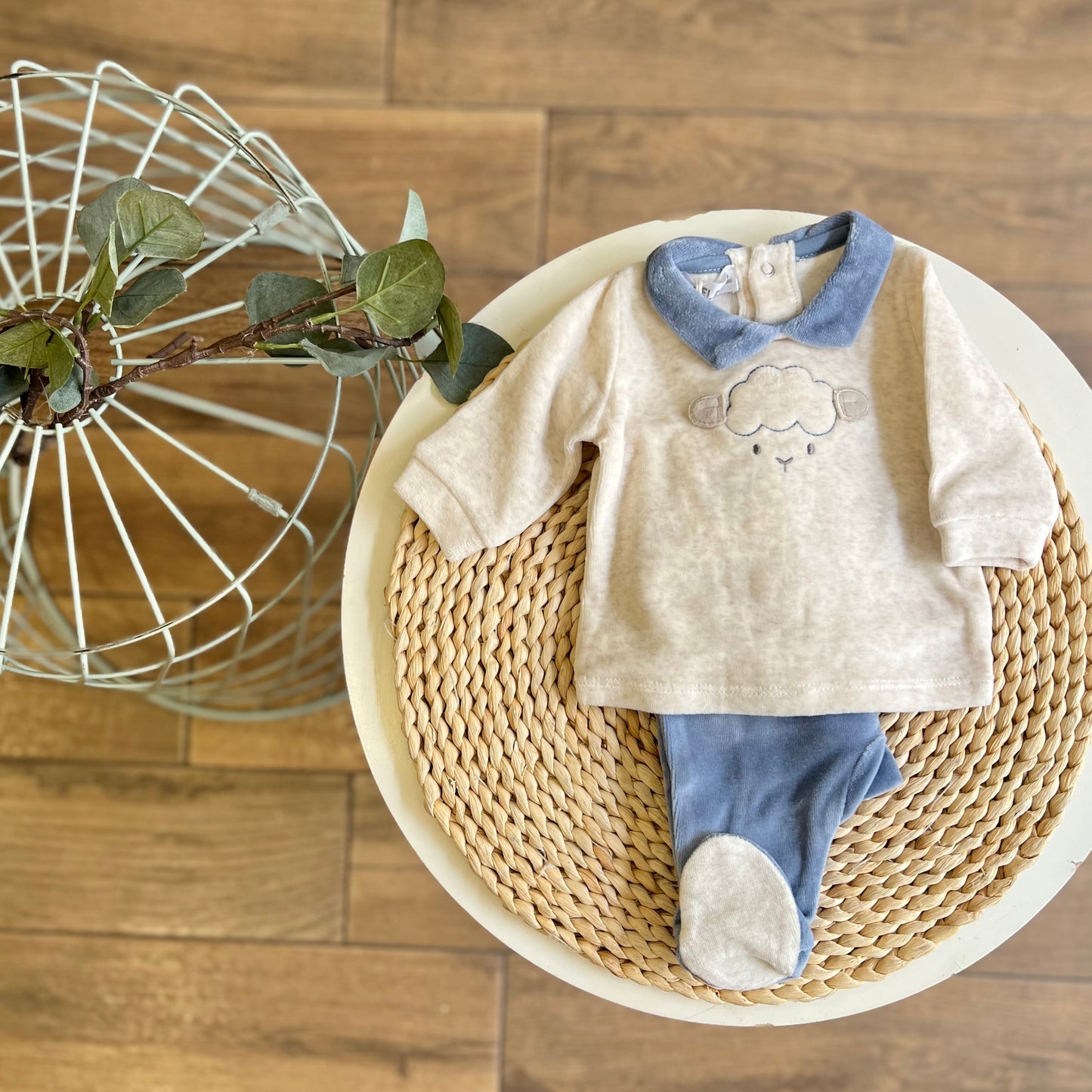 Completo in ciniglia Sheep azzurra