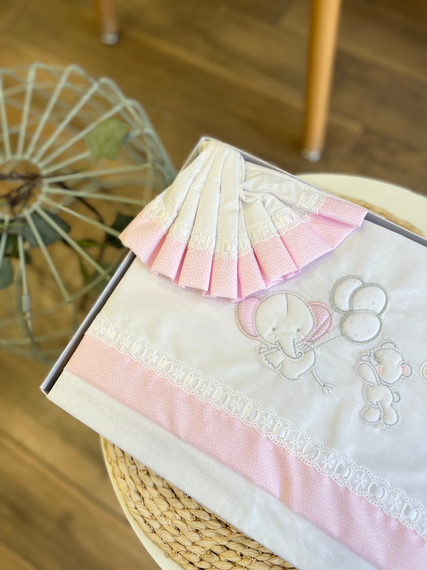 Set carrozzina Elefantina Pois Rosa