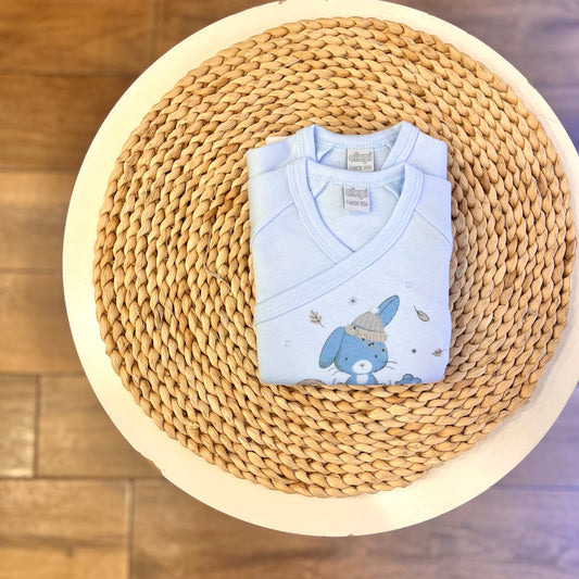 Set 2 Body mezza manica caldo cotone Celeste