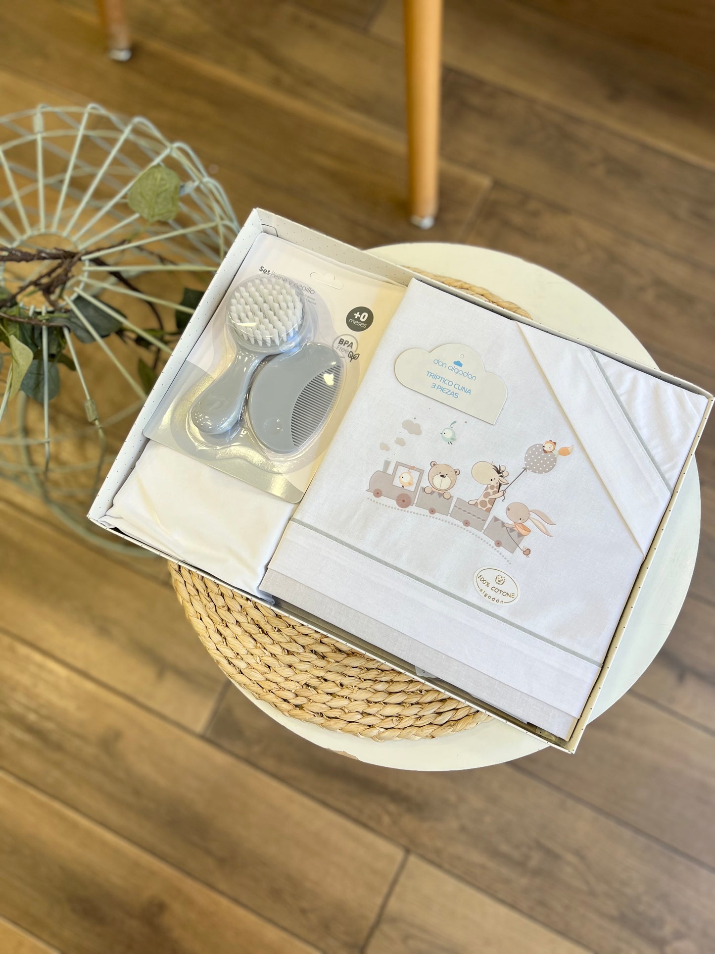 Set lettino + spazzole Trenino Safari Grigio
