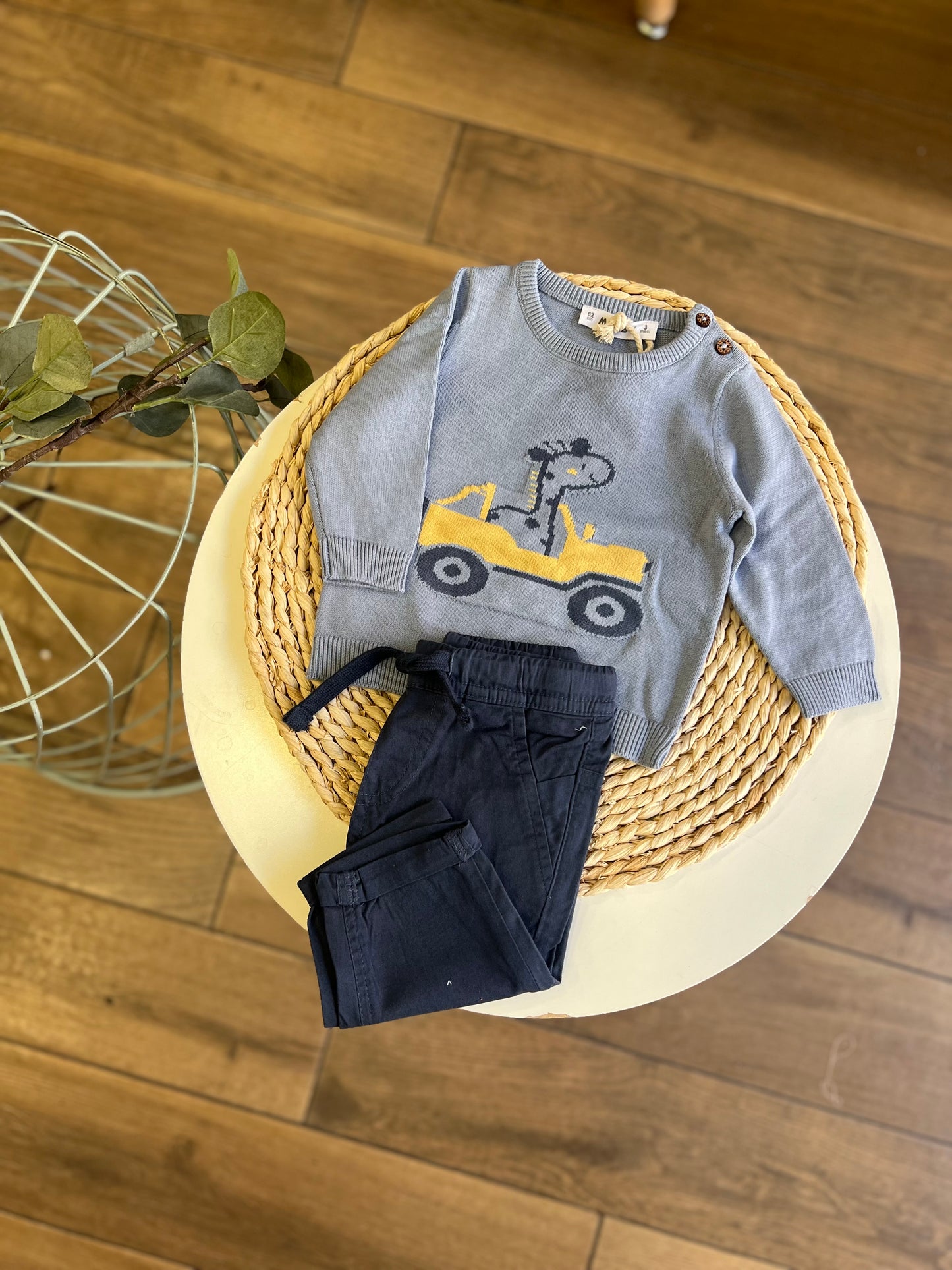 Completo pantalone e maglioncino Giraffa