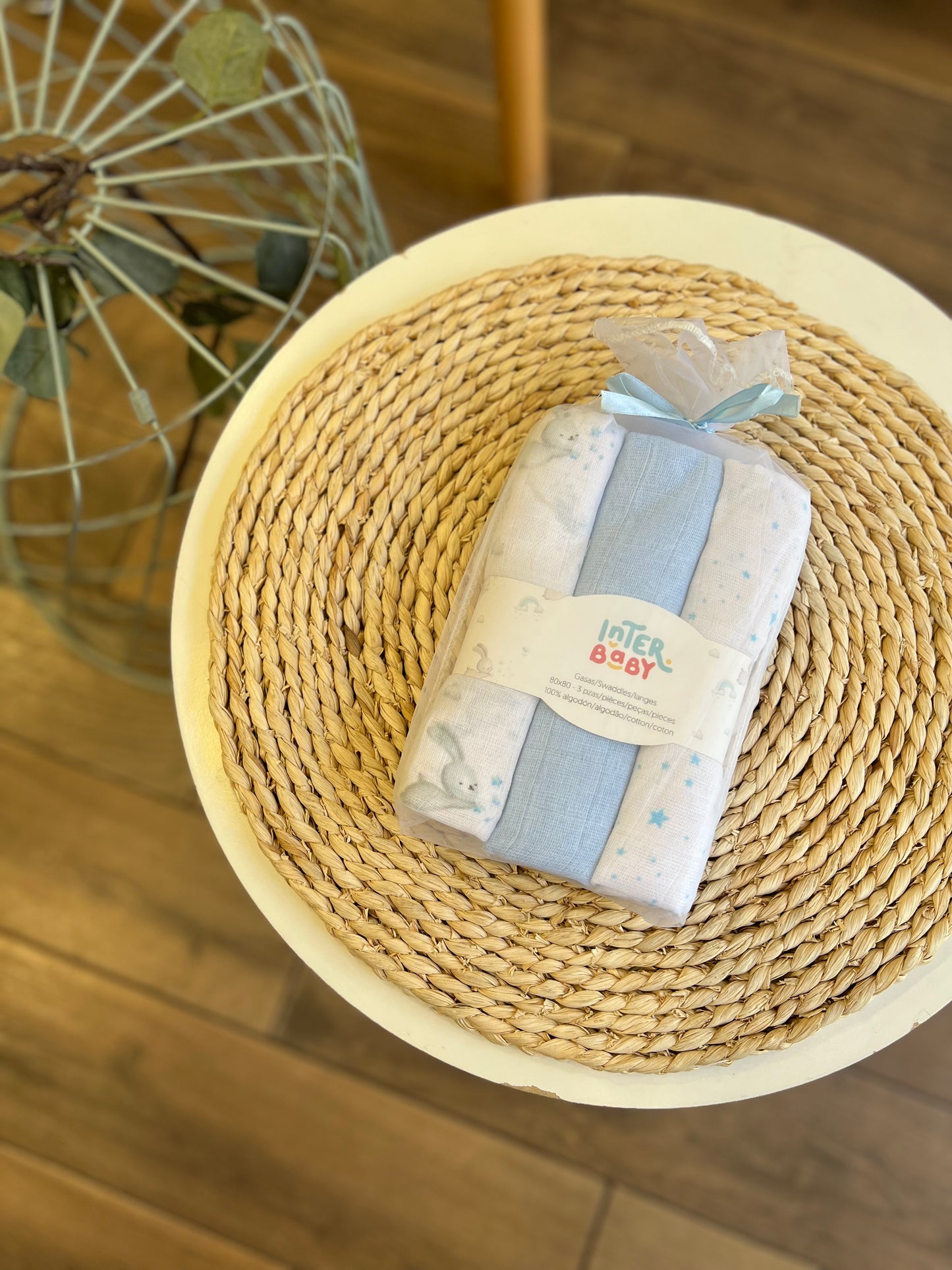 Set 3 quadrati Coniglietti azzurro