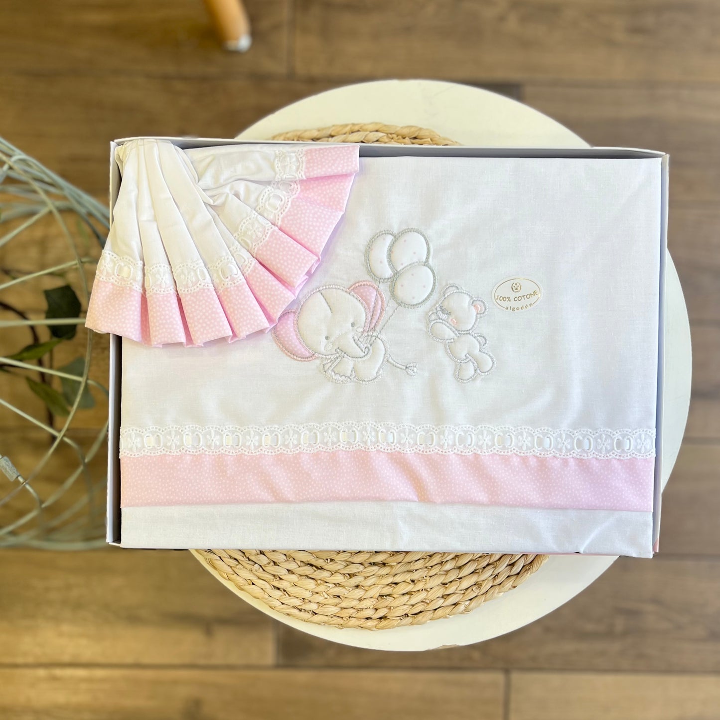 Set carrozzina Elefantina Pois Rosa