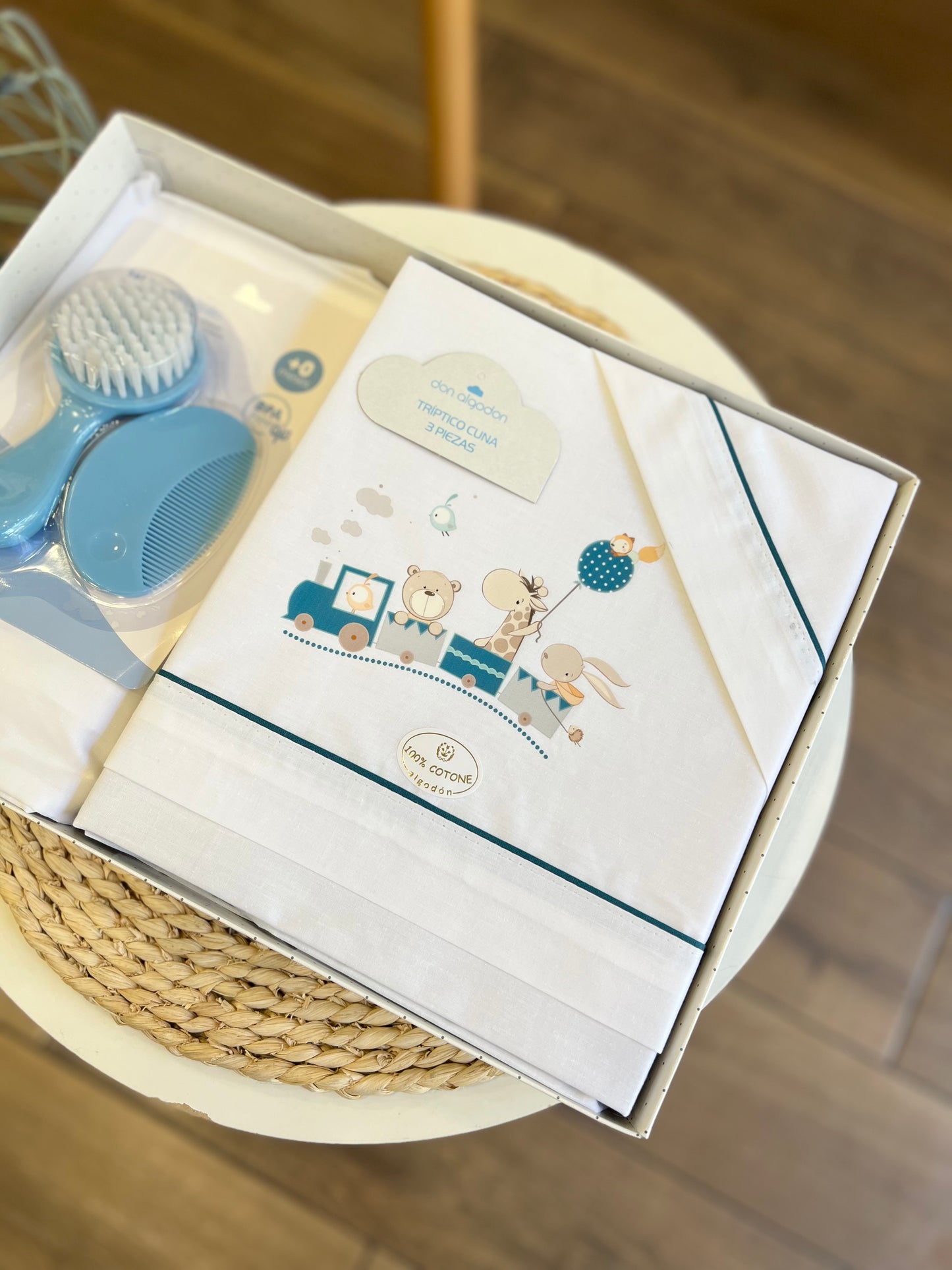 Set lettino con spazzole Trenino Safari Petrolio