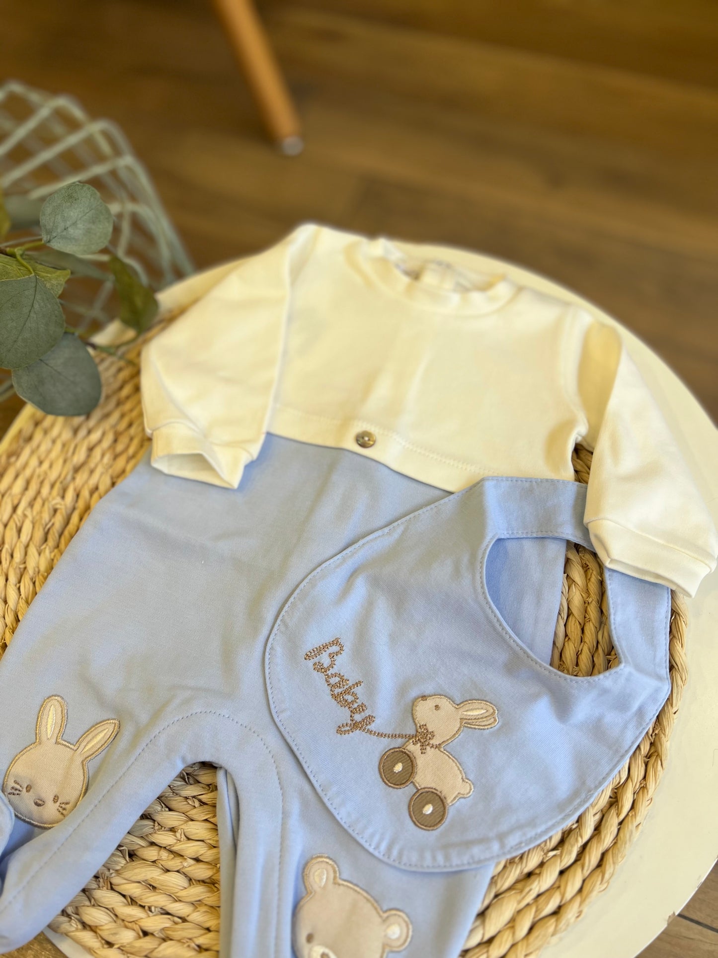 Tutina caldo cotone Baby con bavetta