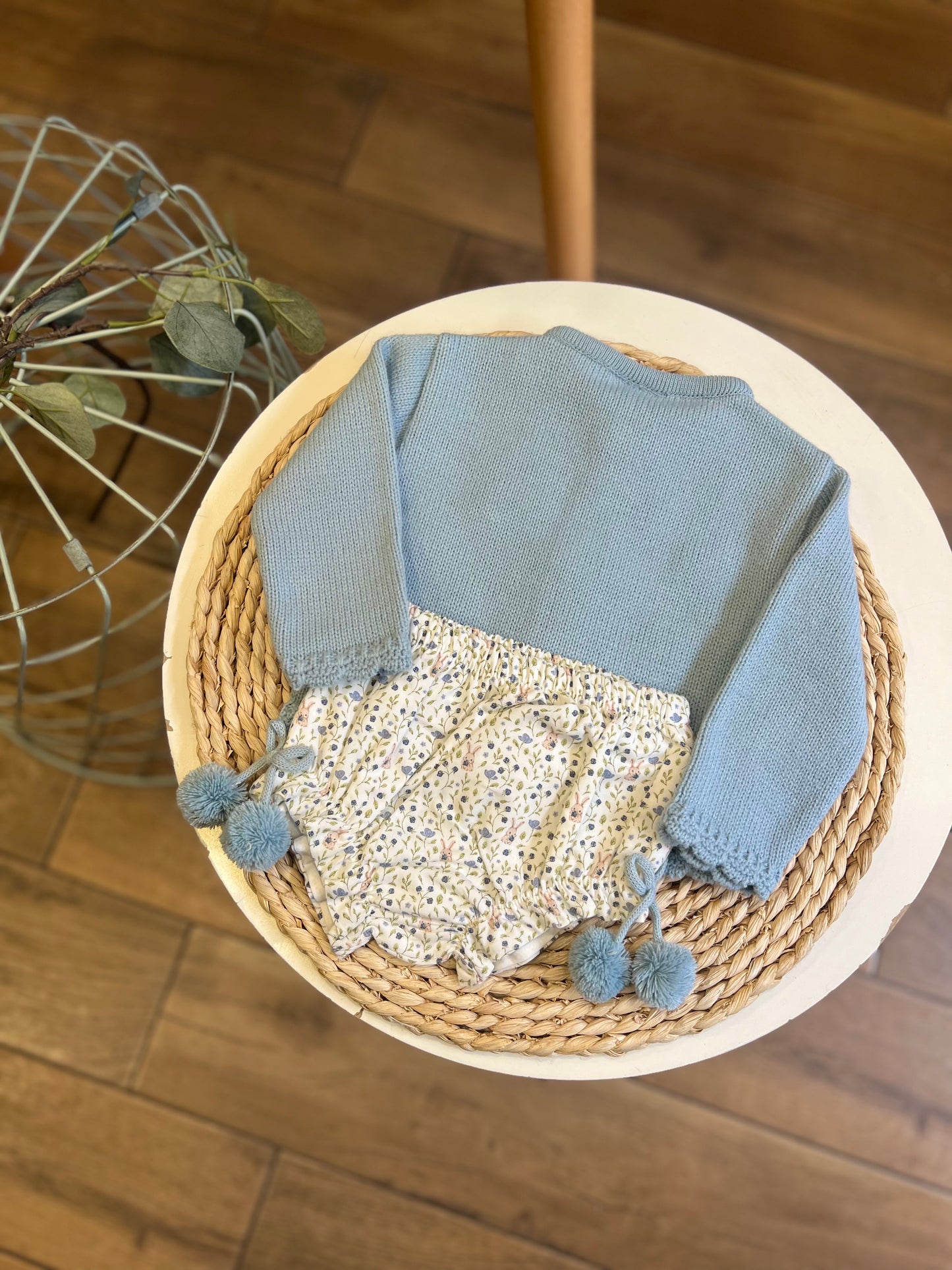 Completo invernale cardigan e culotte Azul