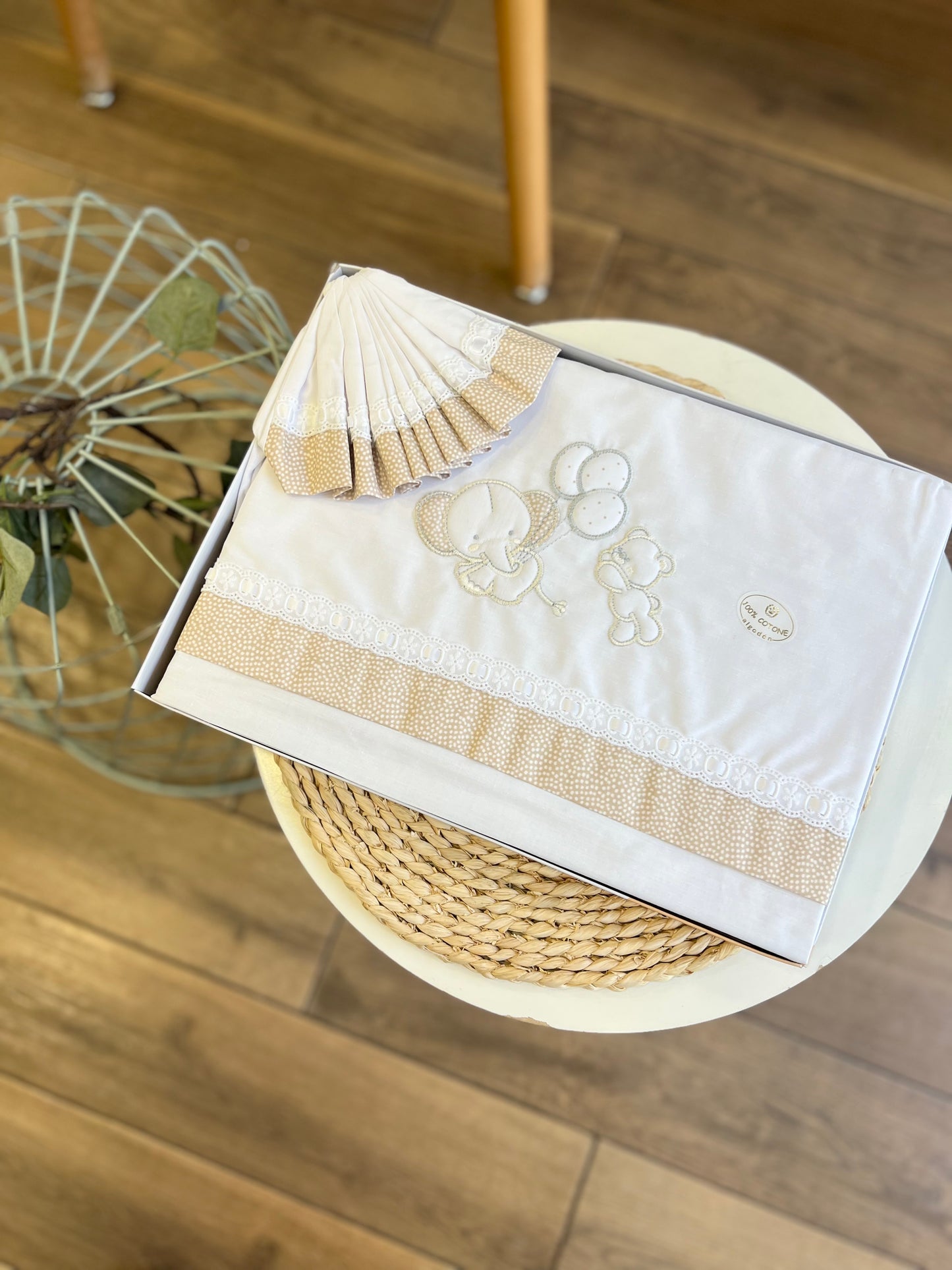 Set carrozzina Elefantino Pois Beige