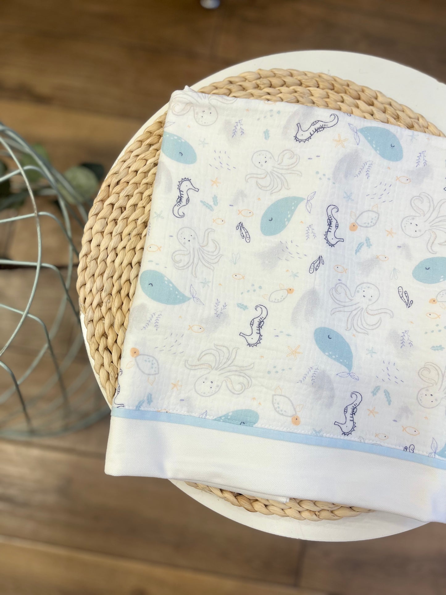 Coperta in cotone Sealife