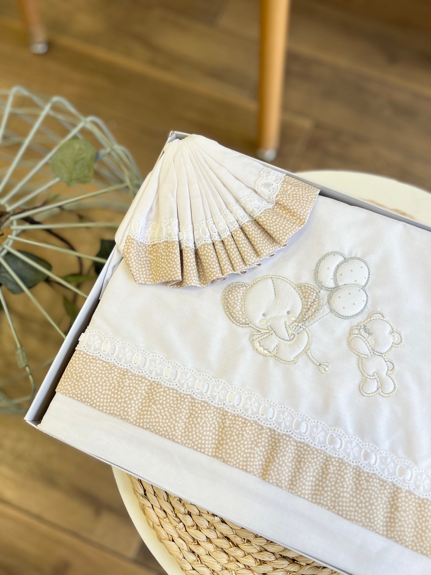 Set carrozzina Elefantino Pois Beige
