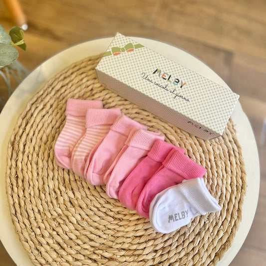 Set 7 paia di calzini in scatola Rosa
