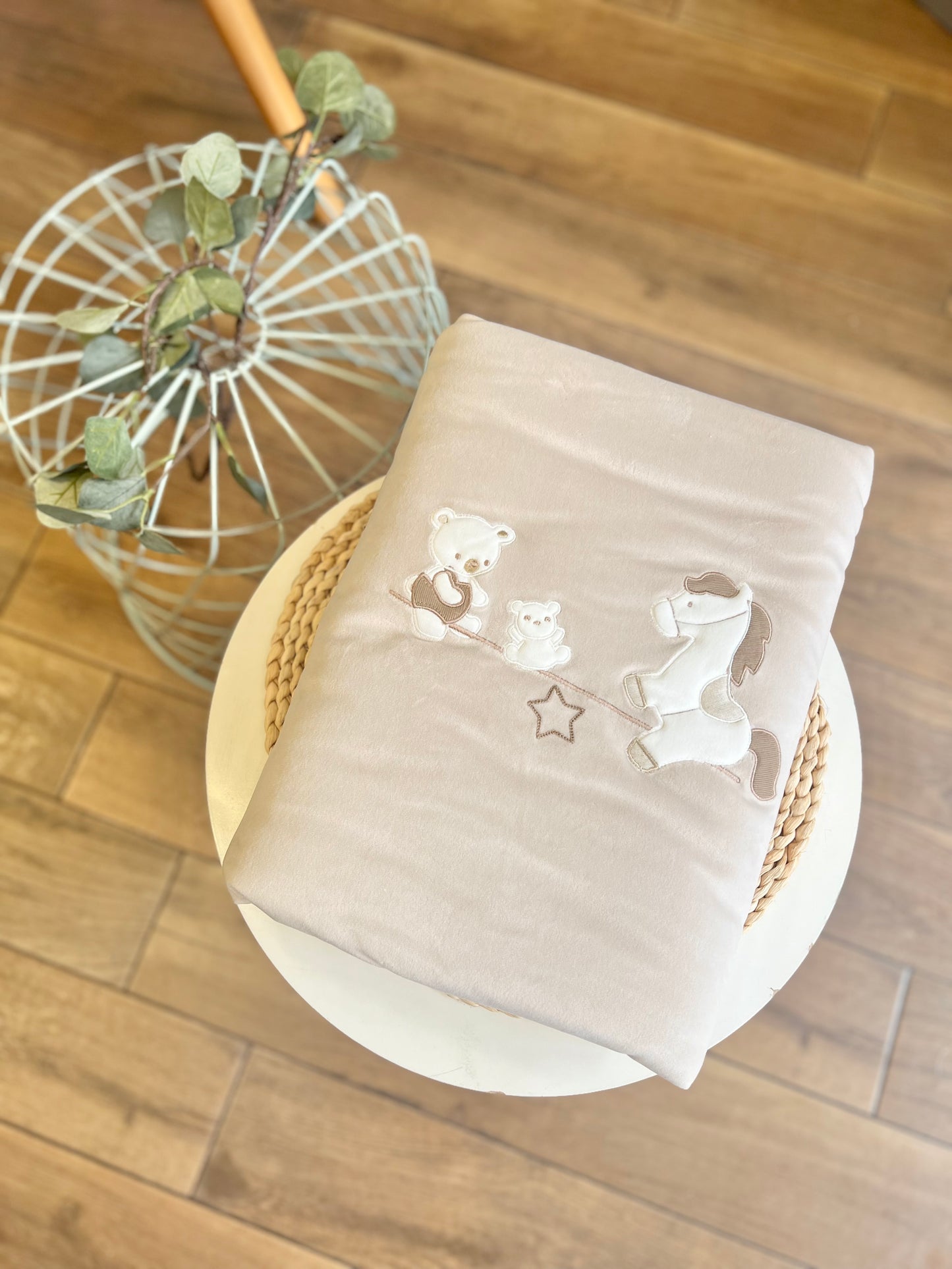 Coperta in ciniglia Cavalluccio beige