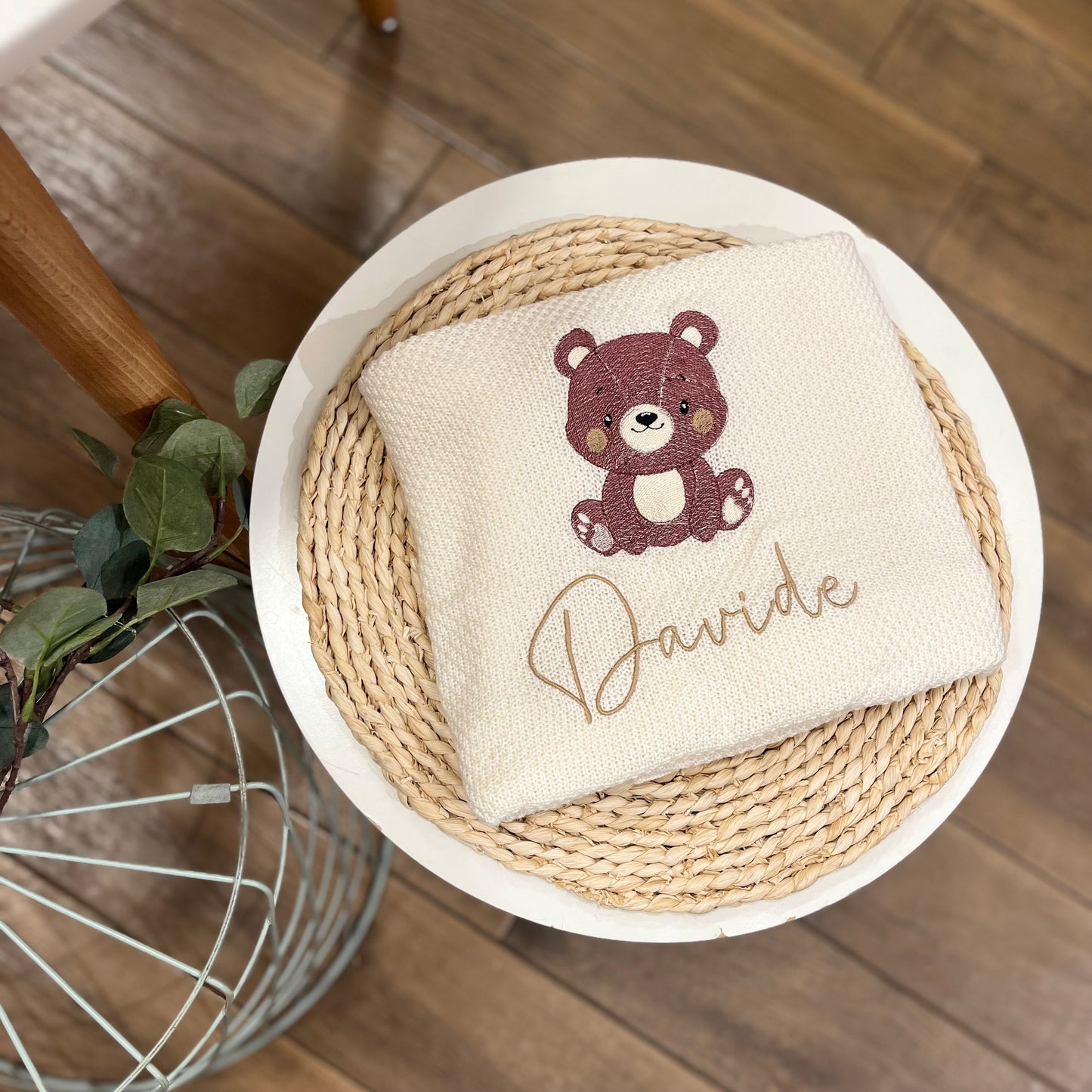 Copertina estiva in cotone Bamboo personalizzata con disegno e nome