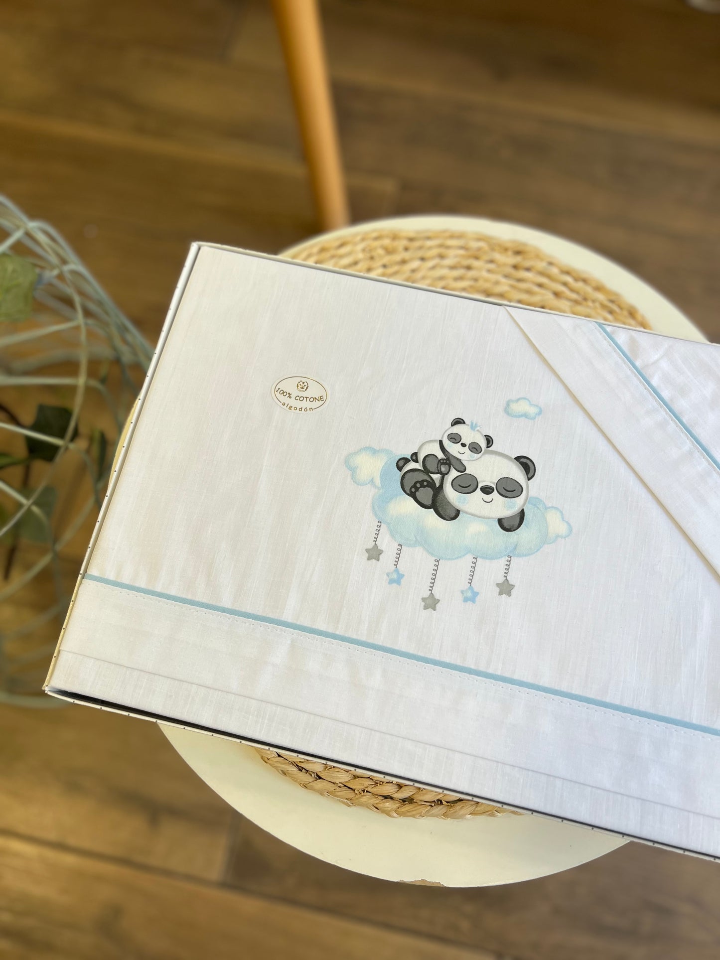 Set carrozzina Panda azzurro