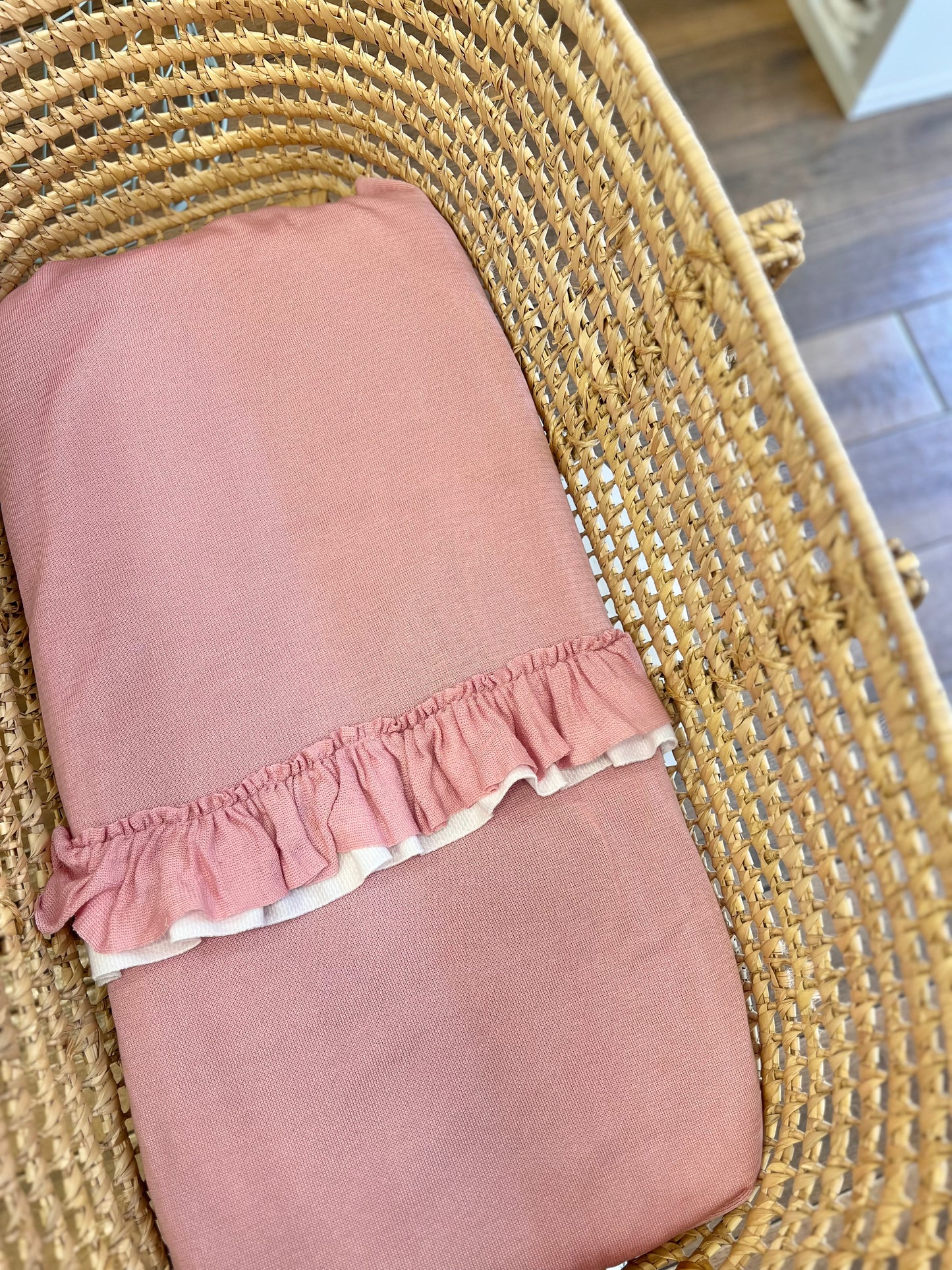 Coperta Rouches in filo Rosa