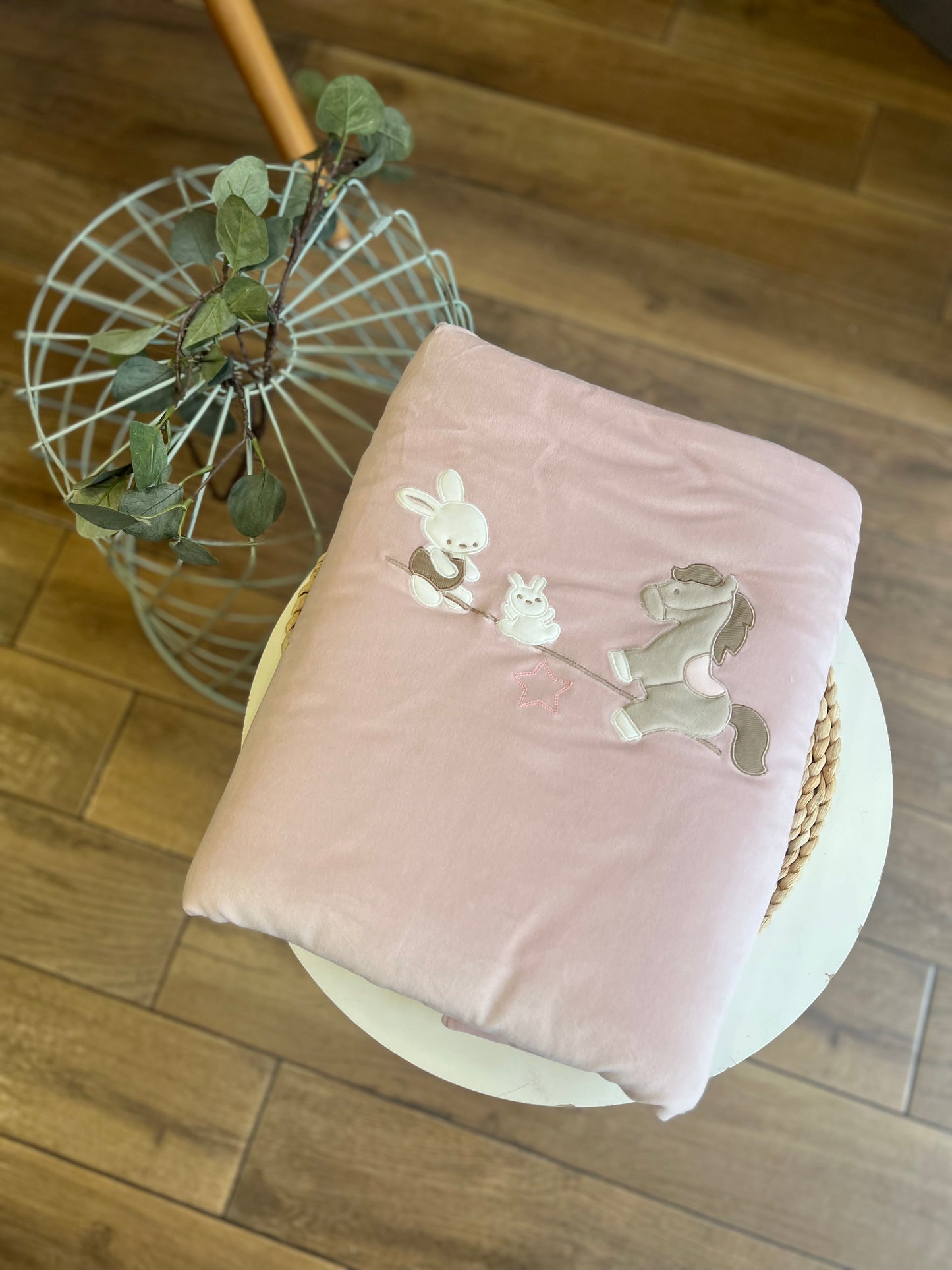 Coperta in ciniglia Cavalluccio Rosa