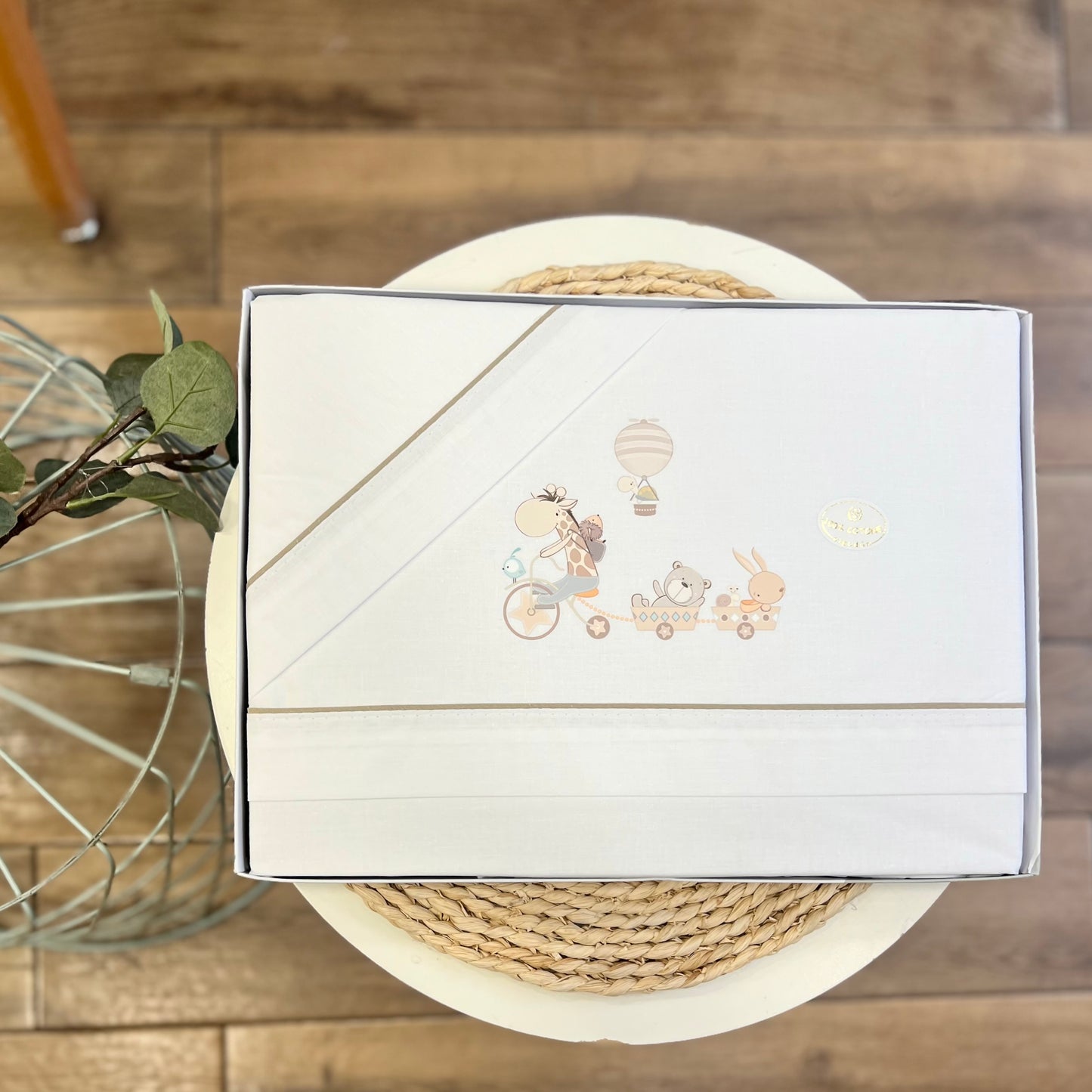 Set carrozzina Trenino Safari Beige bordo marroncino chiaro