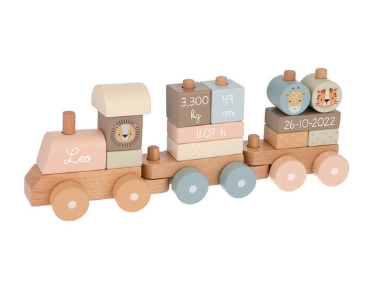 Trenino Legno Zoo Rosa Personalizzabile (TEMPO EXTRA per realizzazione)