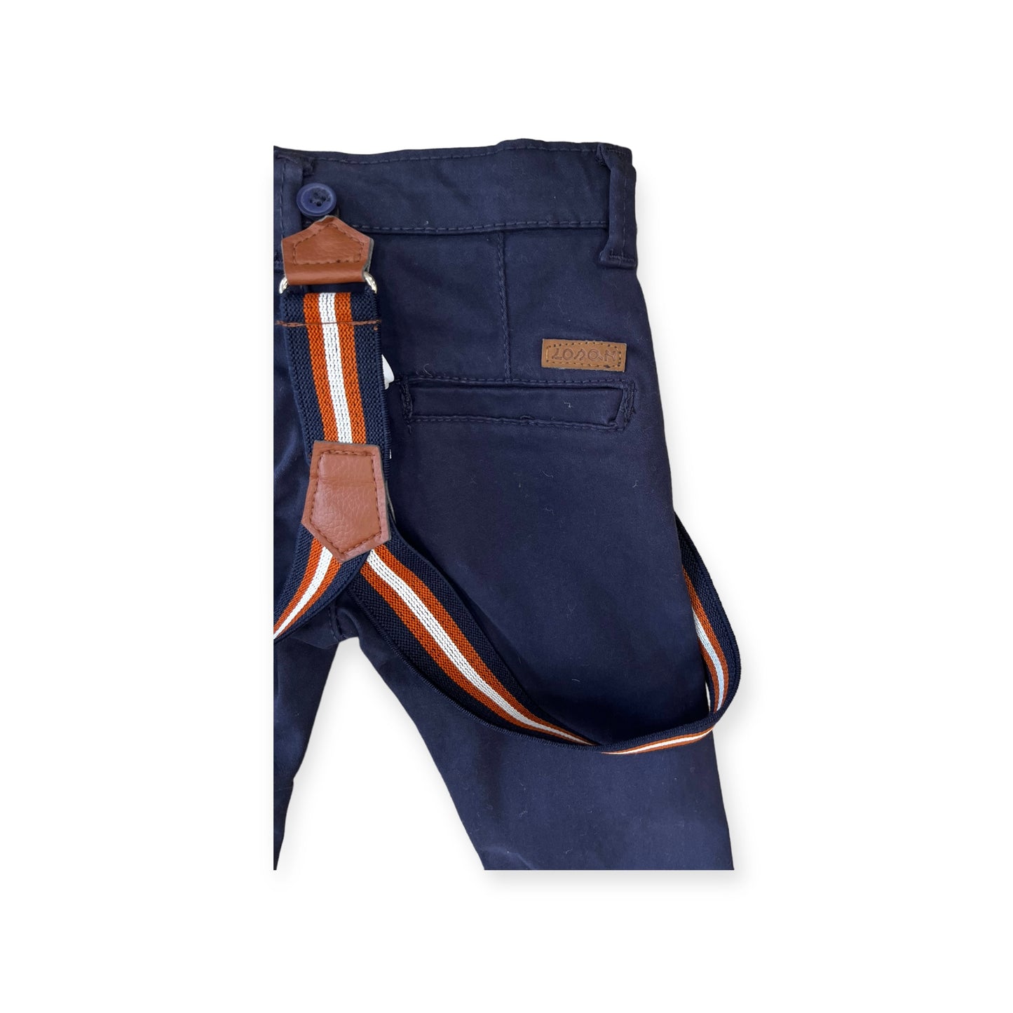 Pantalone in vellutino con bretelle