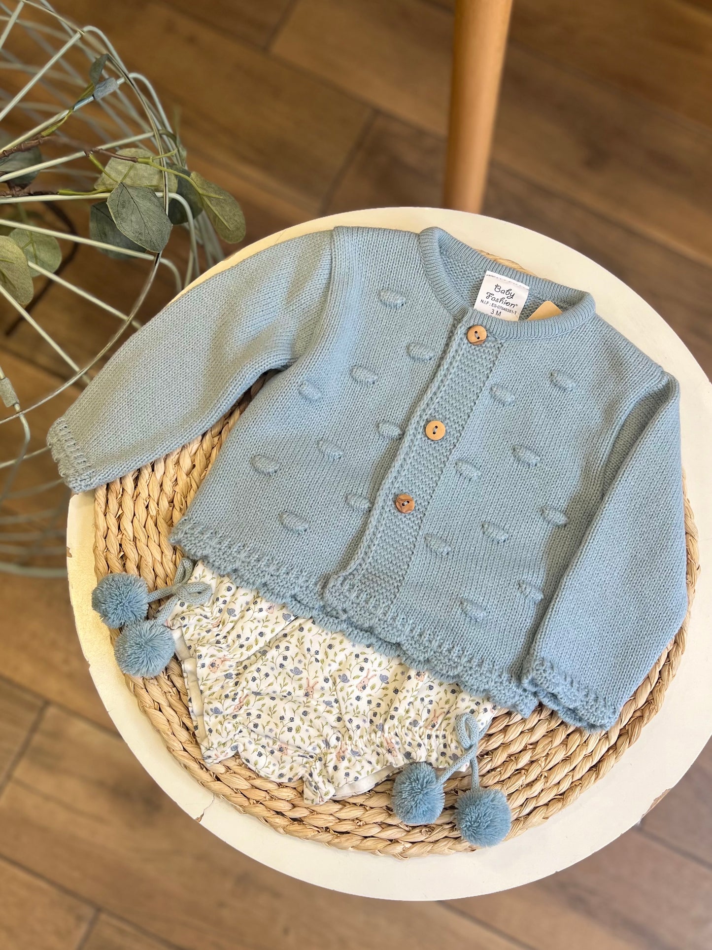 Completo invernale cardigan e culotte Azul