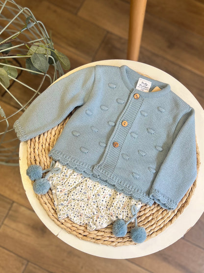 Completo invernale cardigan e culotte Azul