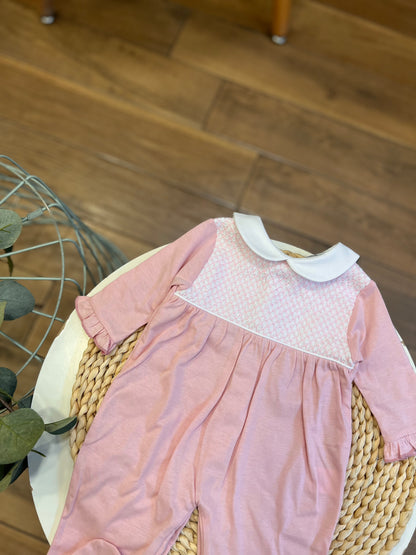 Tutina Punto Smock Rosa