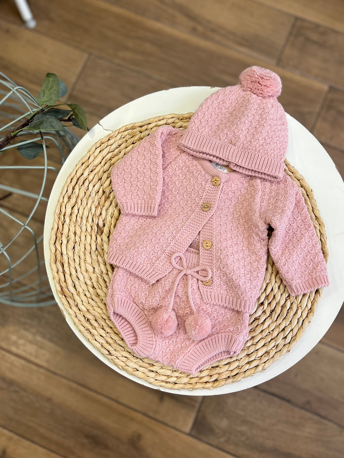 Completo invernale cardigan, culotte e cappellino Maquillage