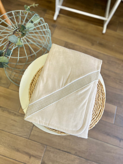 Coperta ciniglia Beige punto smock