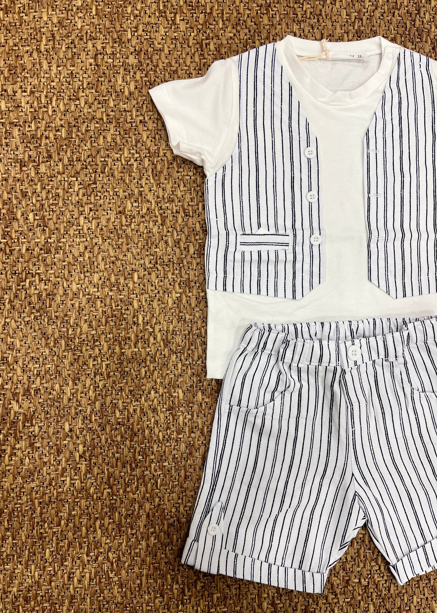 Completino T-Shirt e pantaloncino effetto lino