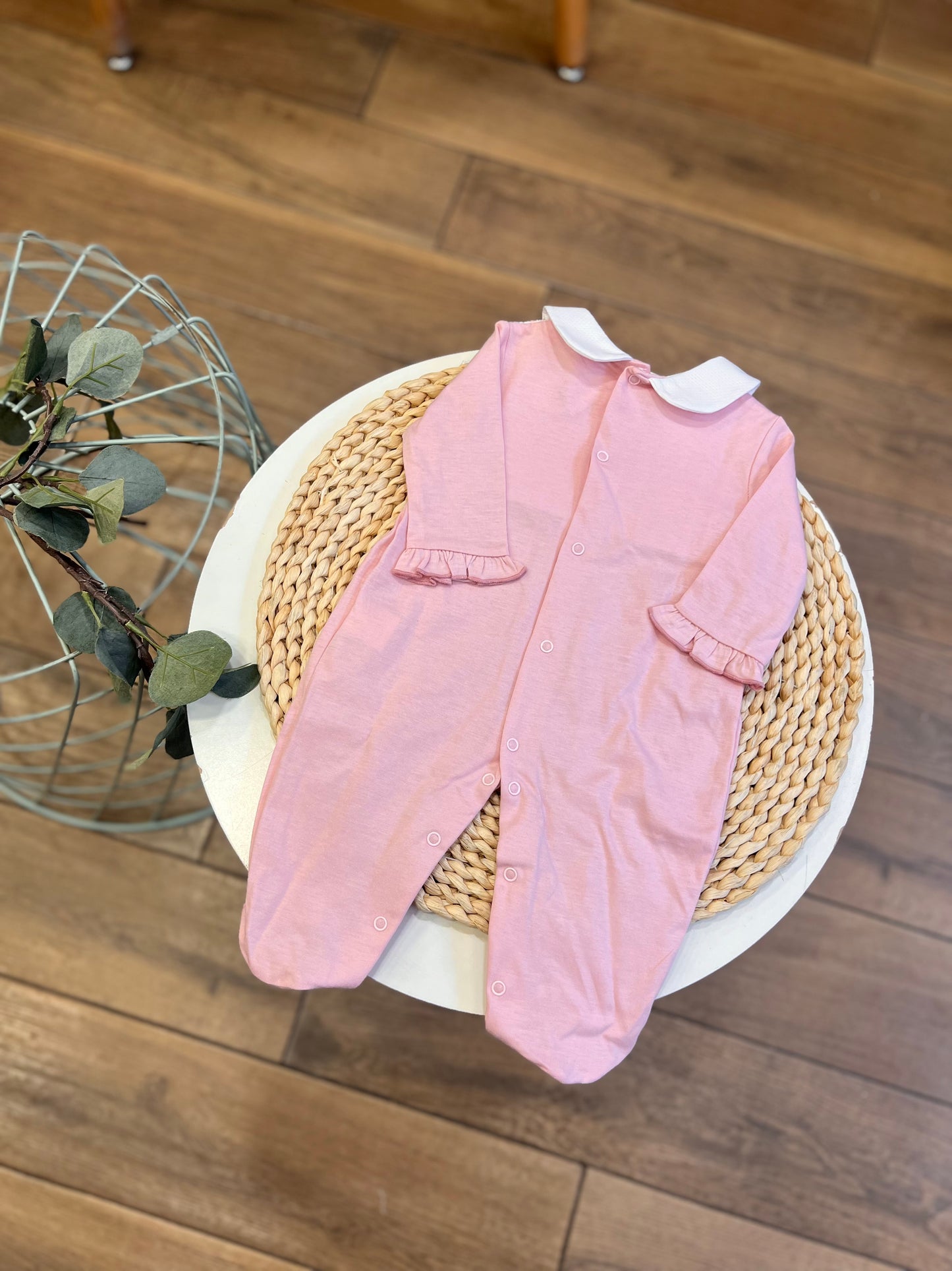 Tutina Punto Smock Rosa
