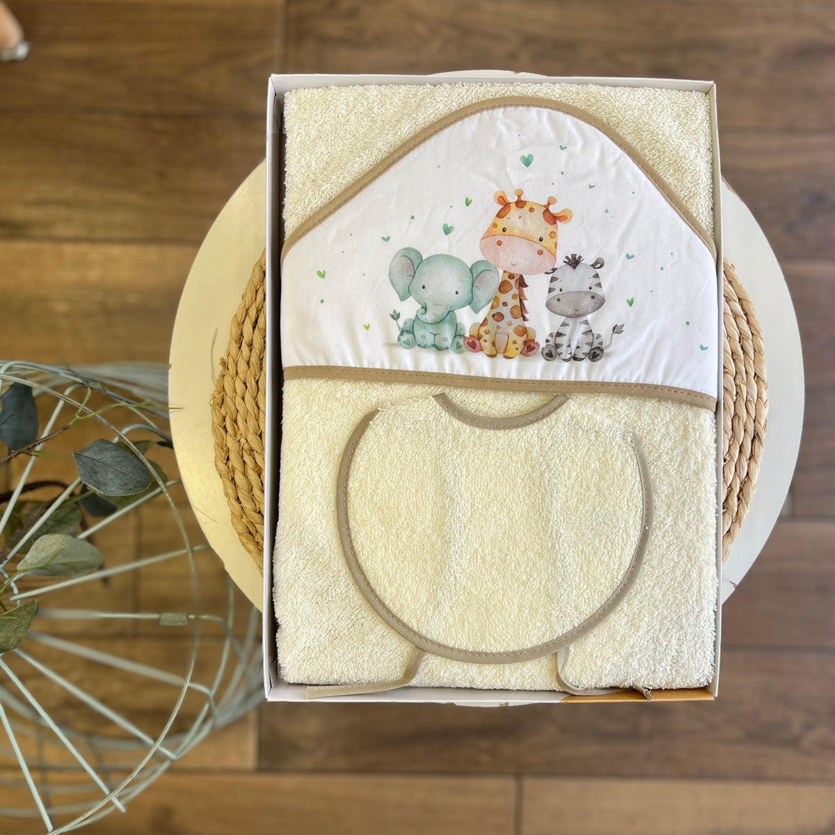 Accappatoio triangolo con bavetta Safari beige