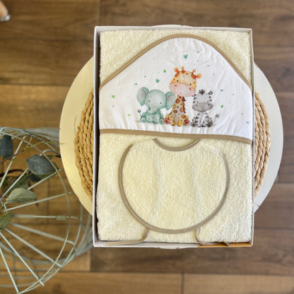 Accappatoio triangolo con bavetta Safari beige