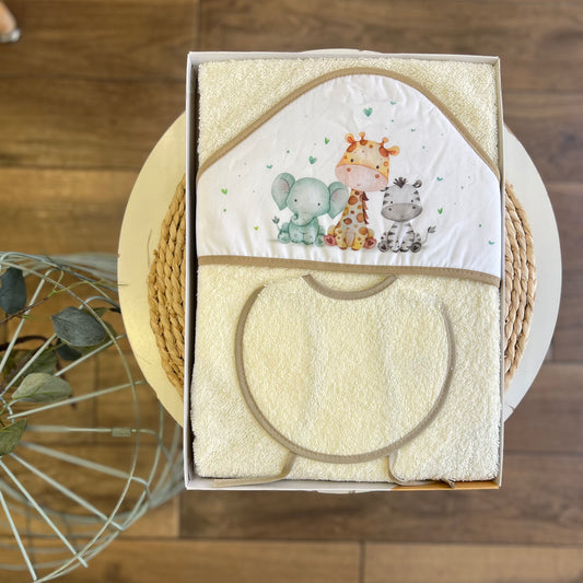 Accappatoio triangolo con bavetta Safari beige