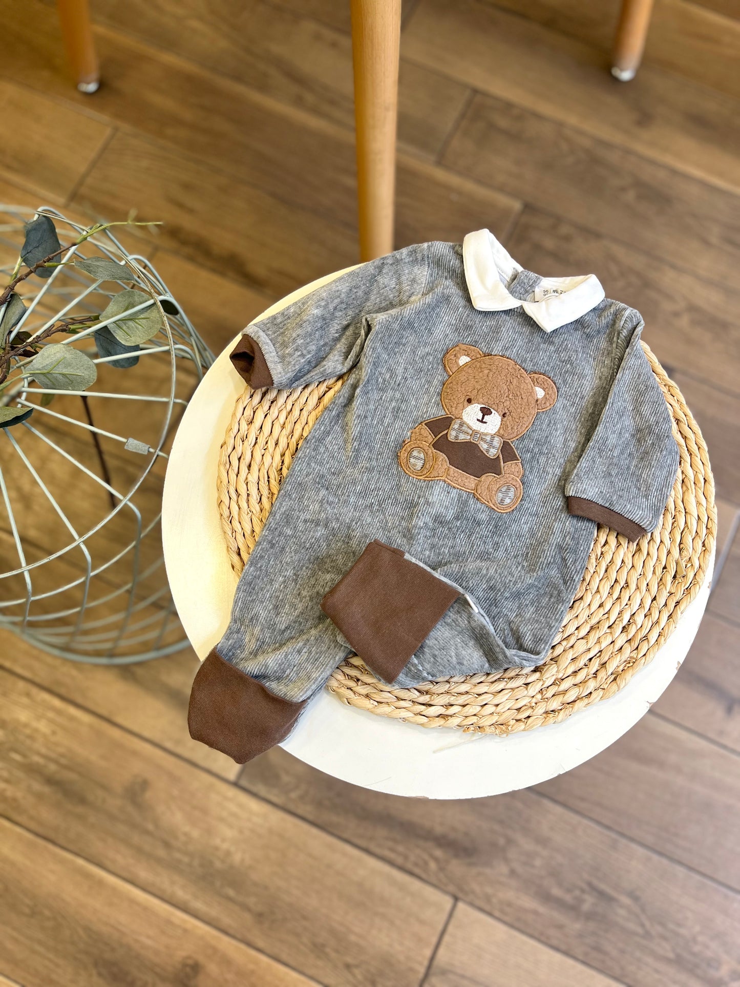 Tutina costine grigia Teddy