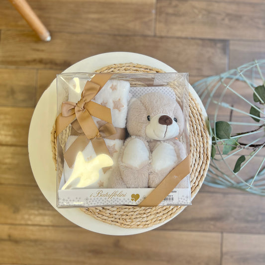 Set copertina carrozzina in ciniglia e Peluche Orsetto