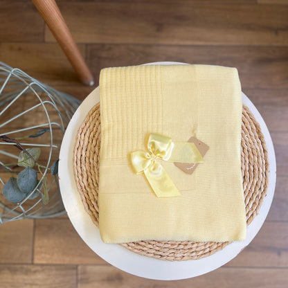 Coperta primavera/estate con fiocco in raso Giallo