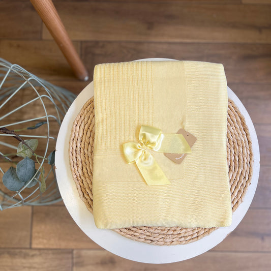 Coperta primavera/estate con fiocco in raso Giallo