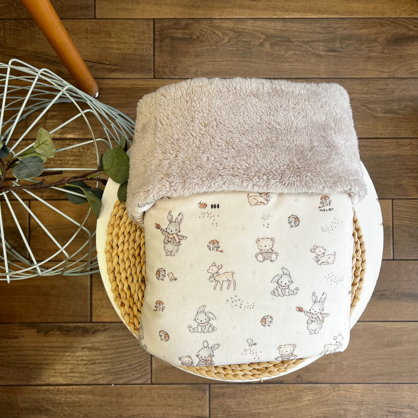 Coperta carrozzina in ciniglia Wood Neutra