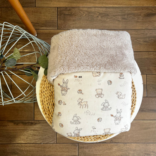 Coperta carrozzina in ciniglia Wood Neutra