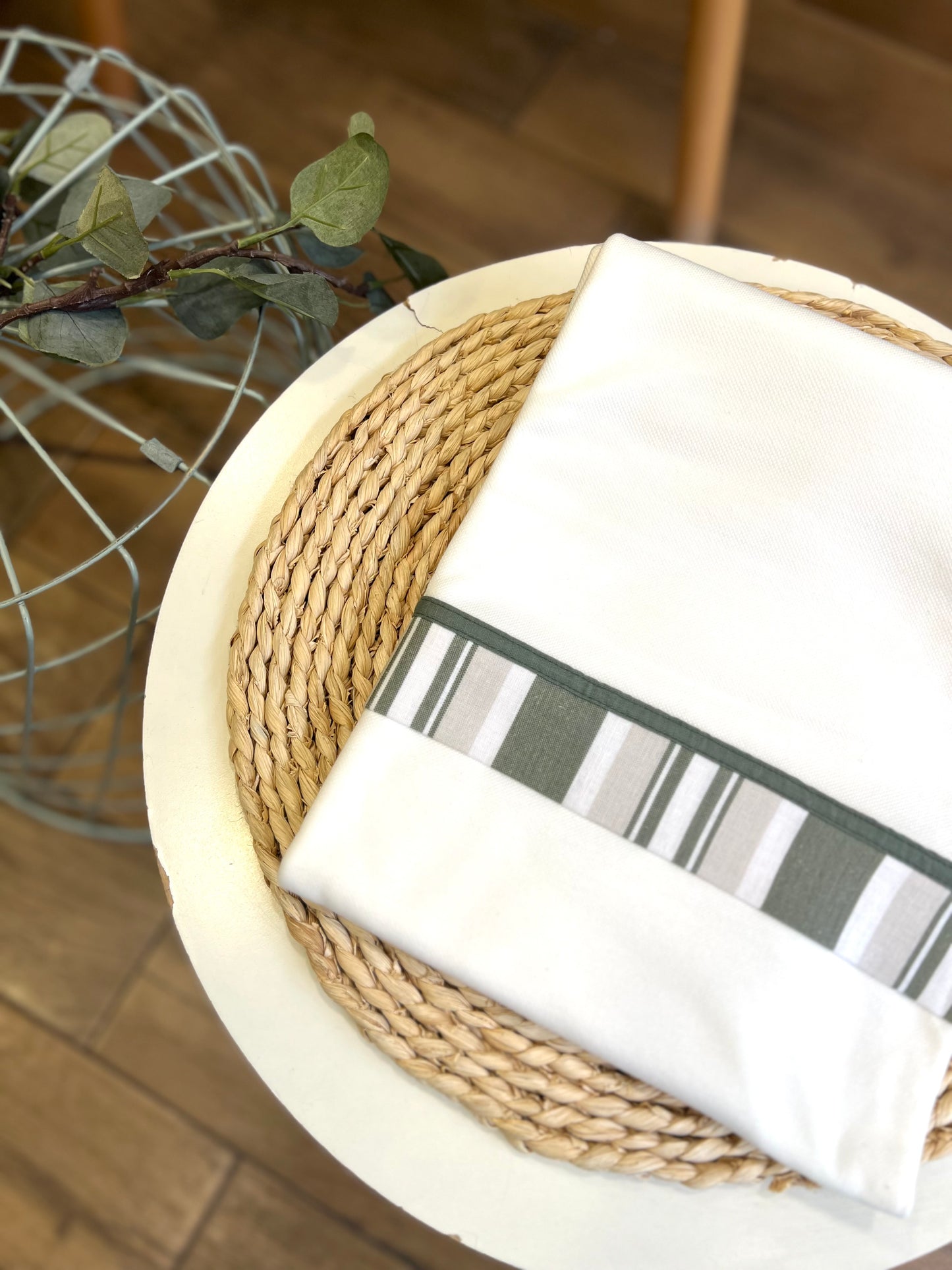 Coperta in cotone righe verdi