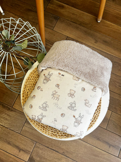 Coperta carrozzina in ciniglia Wood Neutra