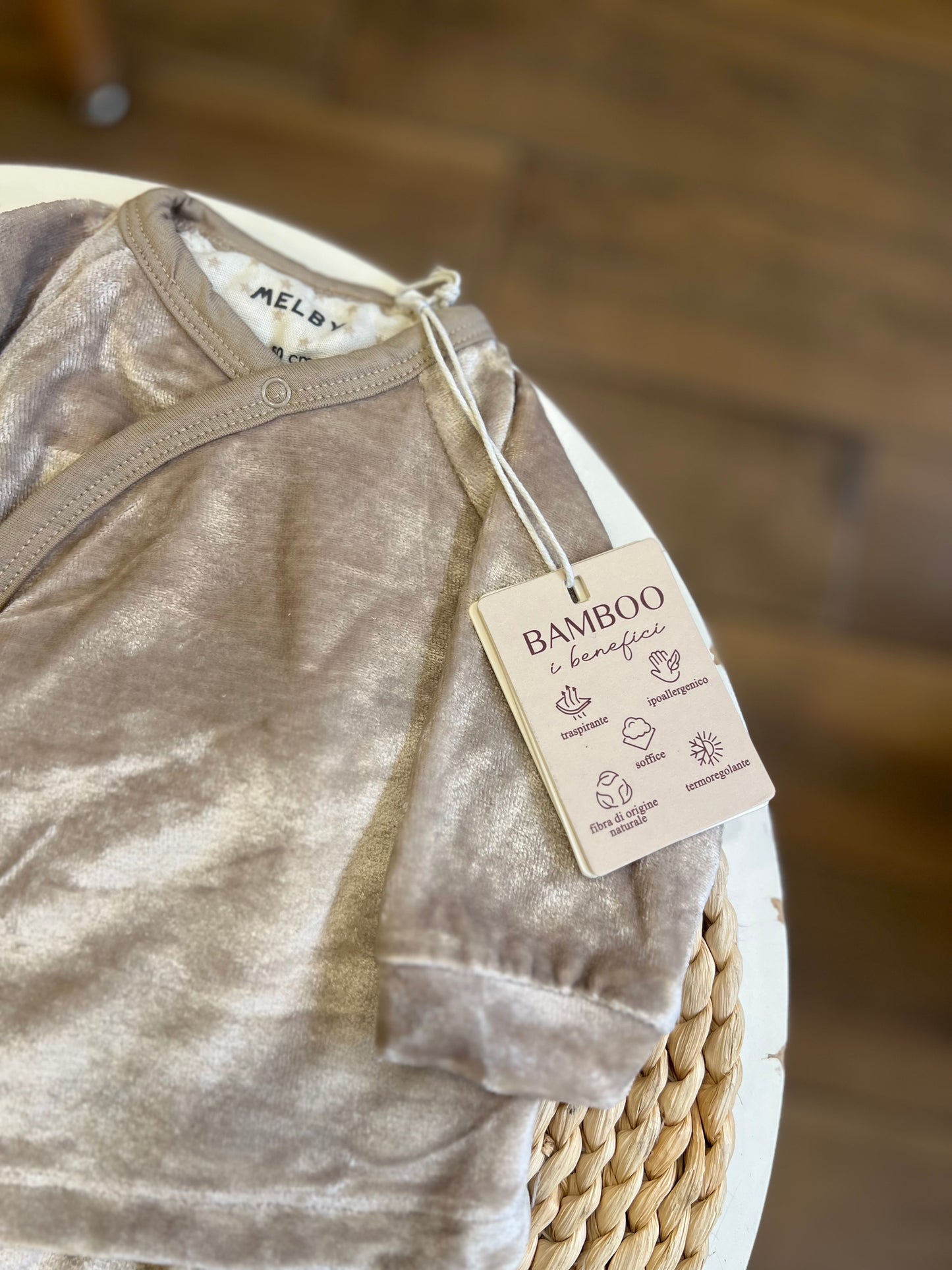 Tutina in ciniglia Soft Bamboo Beige Pietra