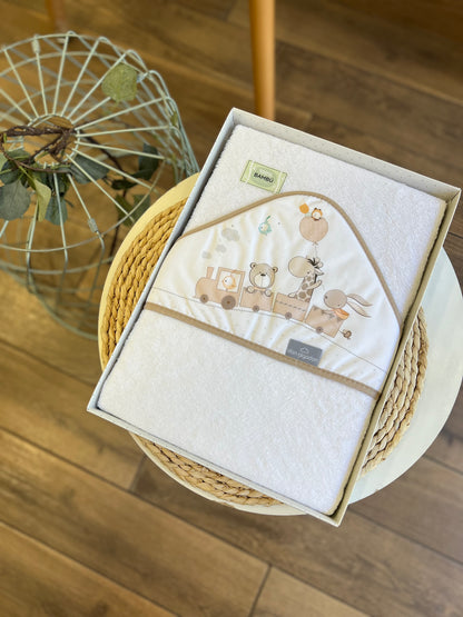 Accappatoio triangolo Safari con bavetta in spugna Beige