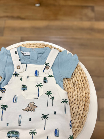 Salopette e t-shirt Dino