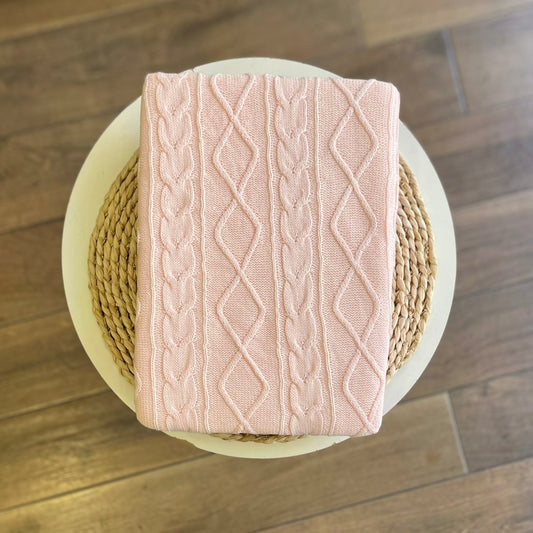 Coperta Pappa e Latte in maglia con pelliccia interna Rosa