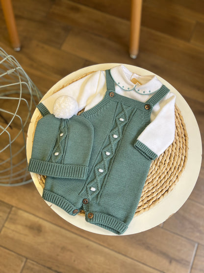 Completo invernale verde con cappellino