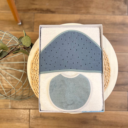 Accappatoio triangolo con bavetta Blu