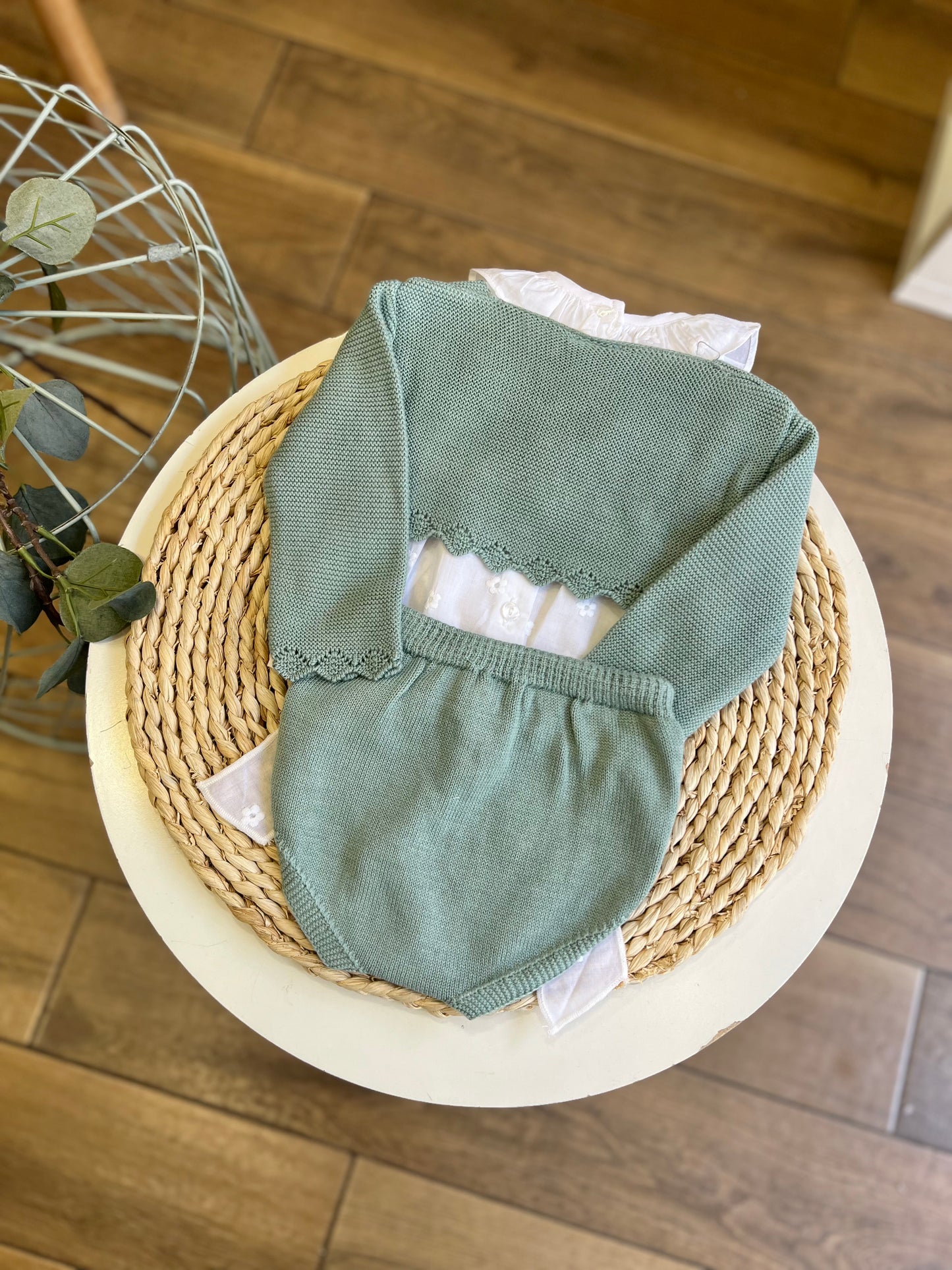 Set 3 pezzi Fiocco Verde