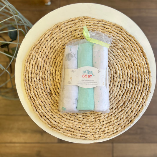 Set 3 quadrati Elefantini verde