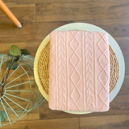 Coperta Pappa e Latte in maglia con pelliccia interna Rosa