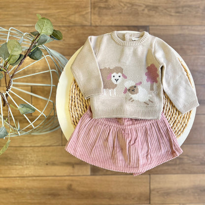 Completo gonna pantalone e maglioncino Sheep